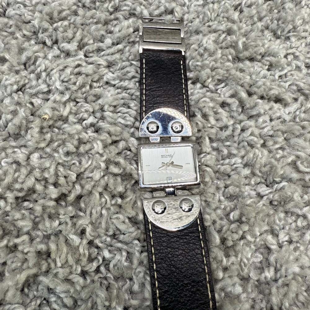 Michael Kors Women's Square Leather Strap Watch